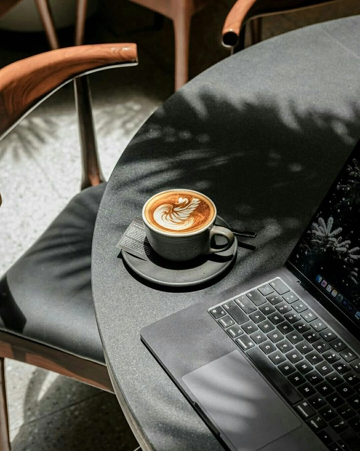 Workspace setup with laptop and