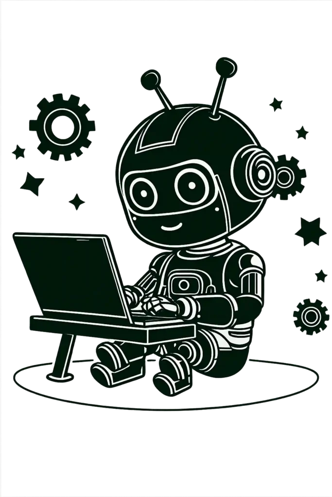Freelance Digital Marketer in Saudi Arabia illustration showing an AI-powered human head with technology icons, computer monitor, light bulb, Wi-Fi, rocket, and artificial intelligence concepts.